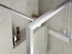 Paroi de douche fixe avec contour de profilés en aluminium, L. 80 à 160 cm, Hauteur 195 cm, verre sécurité 8 mm, traité anti-calcaire STOCK DISPONIBLE livraison offerte et rapide.
